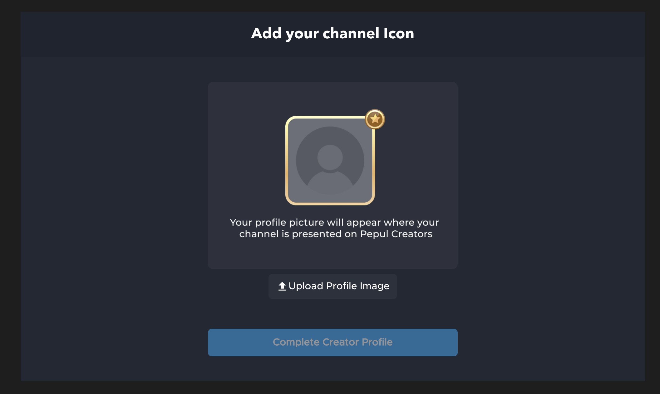 add your creator channel icon