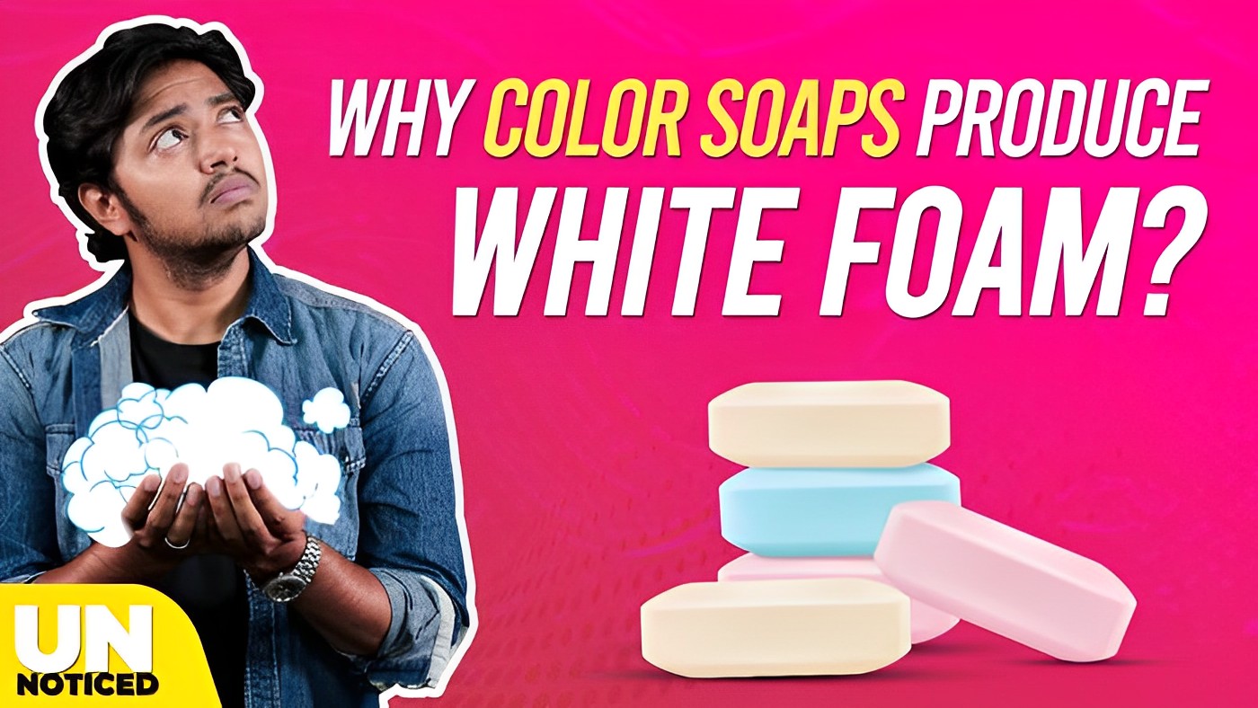 why colour soaps produce white foam